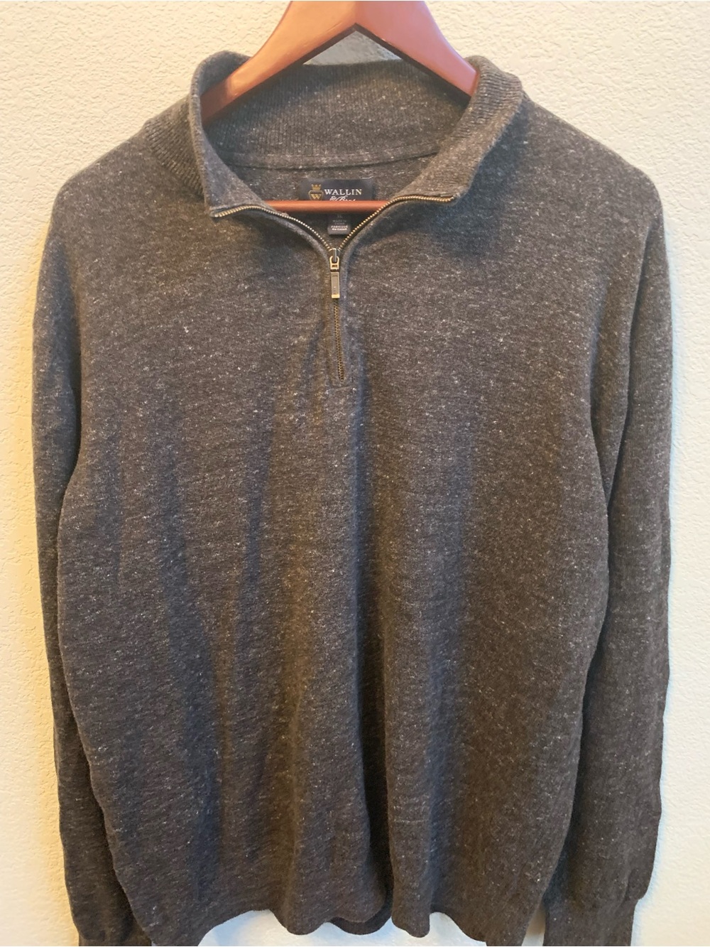Wallin & Bros Men's Charcoal Heather Quarter-Zip Sweater